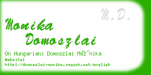 monika domoszlai business card